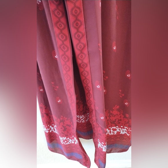 Chelsea and Violet $118 red burgundy long sleeve open front duster M - Picture 4 of 12